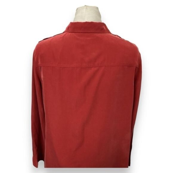 Chico’s Women’s Long Sleeve Button Down Shirt, Red, size 2 - Picture 4 of 8